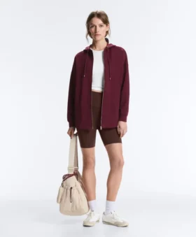 Geci oversize din bumbac piqué cu glugă Geci oversize din bumbac piqué cu glugă