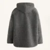 Geci oversize din imitație de geci din piele de oaie, cu glugă căptușită cu blană artificială Geci oversize din imitație de geci din piele de oaie, cu glugă căptușită cu blană artificială