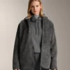 Geci oversize din imitație de geci din piele de oaie, cu glugă căptușită cu blană artificială Geci oversize din imitație de geci din piele de oaie, cu glugă căptușită cu blană artificială