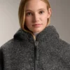 Geci oversize din imitație de geci din piele de oaie, cu glugă căptușită cu blană artificială Geci oversize din imitație de geci din piele de oaie, cu glugă căptușită cu blană artificială