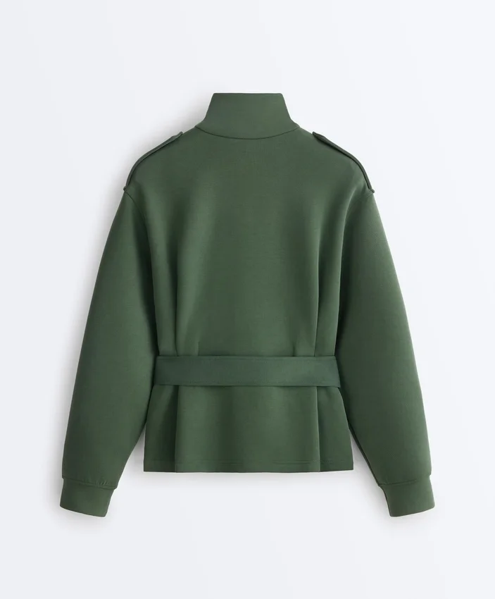 Geci utilitare din tweed cu curea Geci utilitare din tweed cu curea