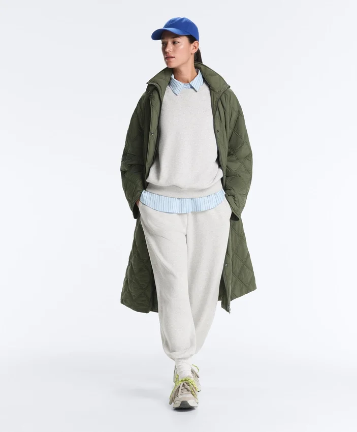 Hanorac cu guler rotund din amestec de bumbac și fleece Hanorac cu guler rotund din amestec de bumbac și fleece