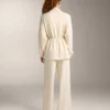 Pantaloni drepți cu croi drept și nervuri laterale, din modal Soft Touch