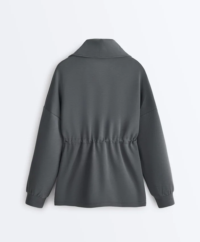 Hanorac cu jumătate de fermoar din modal Soft Touch la atingere Hanorac cu jumătate de fermoar din modal Soft Touch la atingere