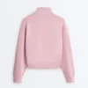 Hanorac din piqué cu guler înalt și fermoar, cu bumbac Hanorac din piqué cu guler înalt și fermoar, cu bumbac