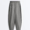 Pantaloni balon din amestec de lyocell cu imprimeu gingham Pantaloni balon din amestec de lyocell cu imprimeu gingham