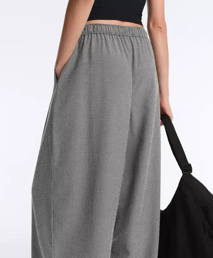 Pantaloni balon din amestec de lyocell cu imprimeu gingham Pantaloni balon din amestec de lyocell cu imprimeu gingham