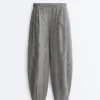 Pantaloni balon din amestec de lyocell cu imprimeu gingham Pantaloni balon din amestec de lyocell cu imprimeu gingham
