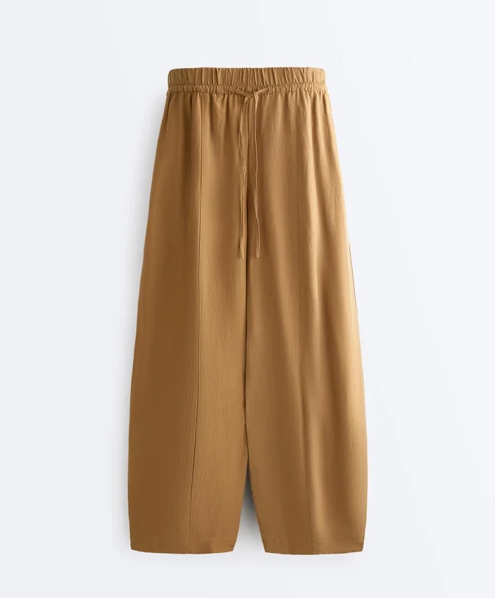 Pantaloni balon din amestec de lyocell și 24% in, cu cusături Pantaloni balon din amestec de lyocell și 24% in, cu cusături