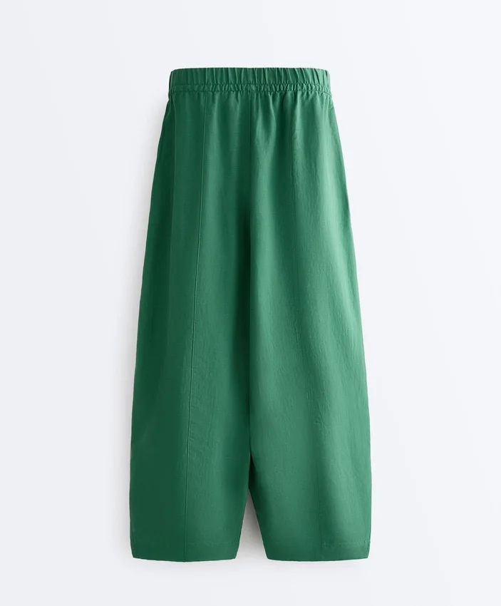 Pantaloni balon din amestec de lyocell și 24% in, cu cusături Pantaloni balon din amestec de lyocell și 24% in, cu cusături