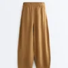 Pantaloni balon din amestec de lyocell și 24% in, cu cusături Pantaloni balon din amestec de lyocell și 24% in, cu cusături
