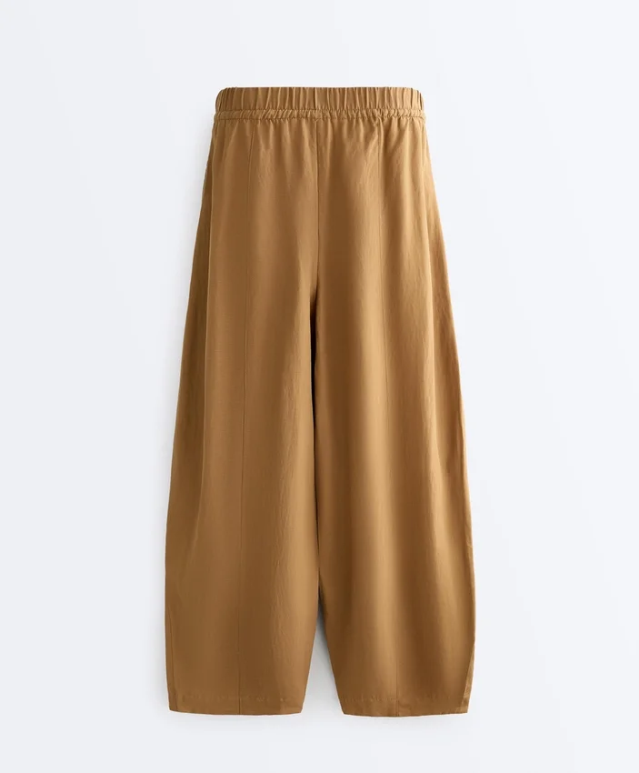 Pantaloni balon din amestec de lyocell și 24% in, cu cusături Pantaloni balon din amestec de lyocell și 24% in, cu cusături