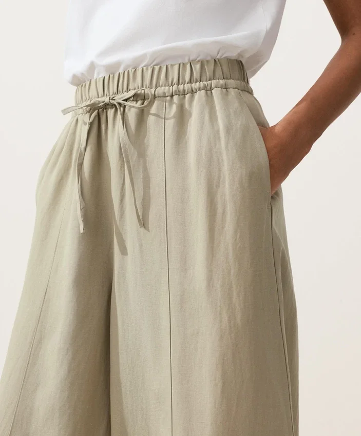 Pantaloni balon din amestec de lyocell și 24% in, cu cusături Pantaloni balon din amestec de lyocell și 24% in, cu cusături
