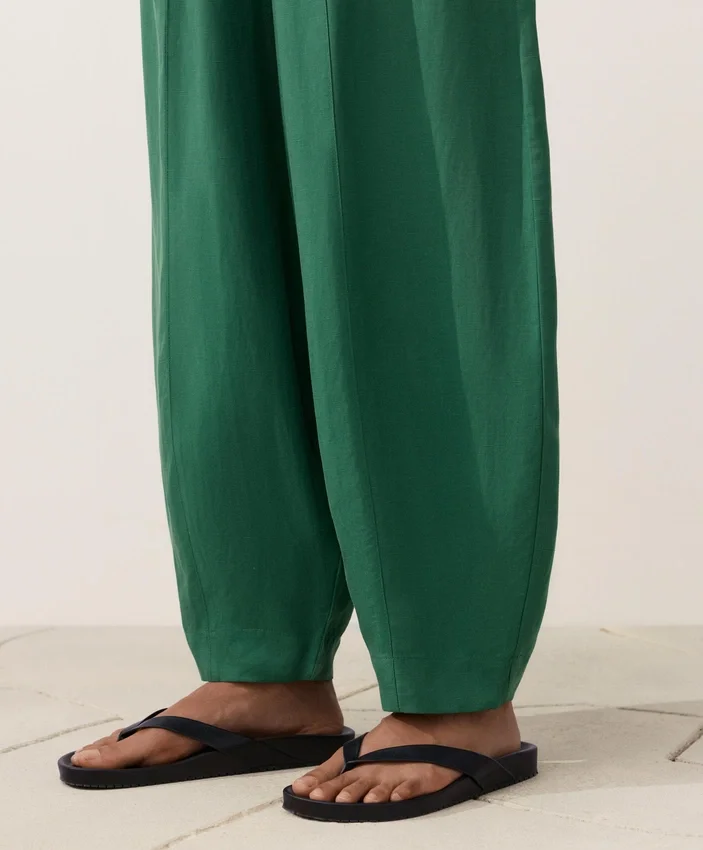 Pantaloni balon din amestec de lyocell și 24% in, cu cusături Pantaloni balon din amestec de lyocell și 24% in, cu cusături