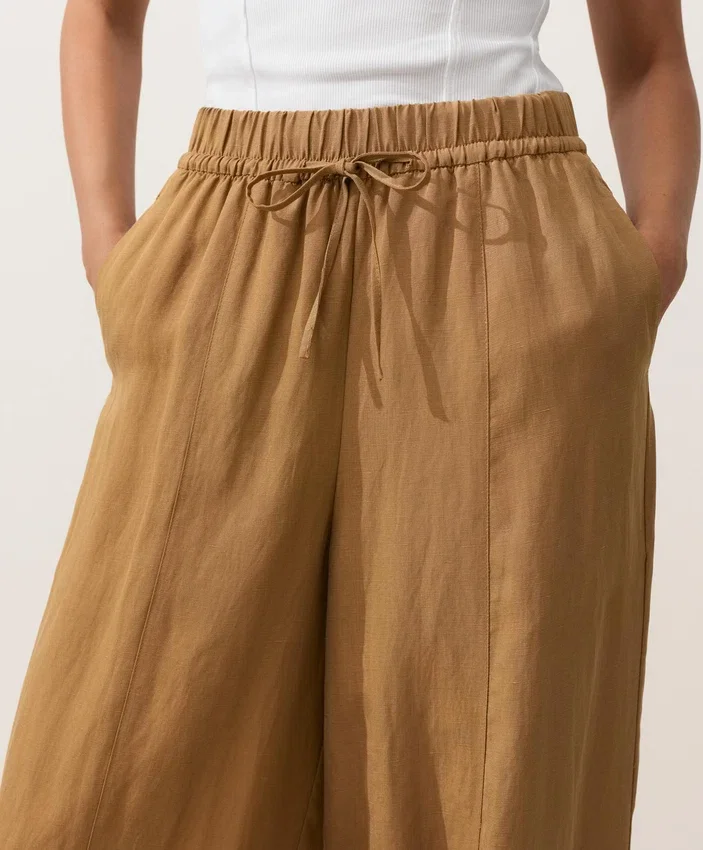 Pantaloni balon din amestec de lyocell și 24% in, cu cusături Pantaloni balon din amestec de lyocell și 24% in, cu cusături