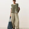 Pantaloni balon din amestec de lyocell și 24% in, cu cusături Pantaloni balon din amestec de lyocell și 24% in, cu cusături