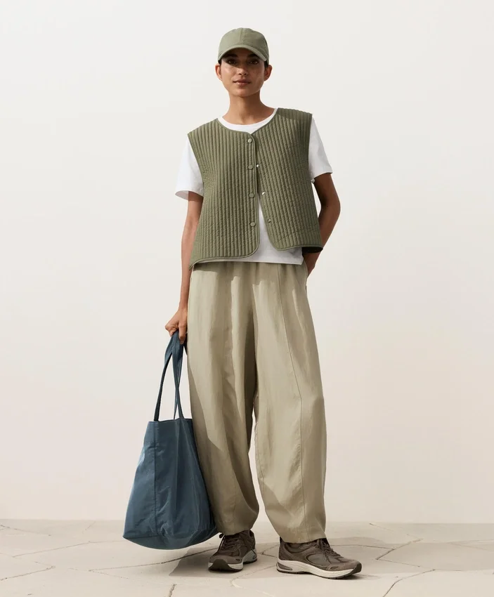 Pantaloni balon din amestec de lyocell și 24% in, cu cusături Pantaloni balon din amestec de lyocell și 24% in, cu cusături
