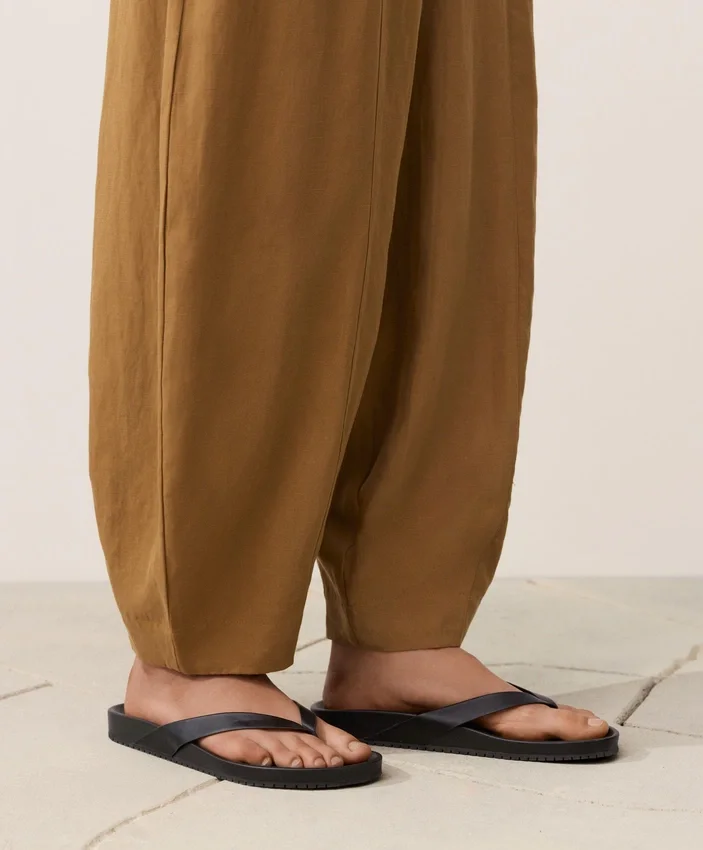 Pantaloni balon din amestec de lyocell și 24% in, cu cusături Pantaloni balon din amestec de lyocell și 24% in, cu cusături