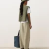 Pantaloni balon din amestec de lyocell și 24% in, cu cusături Pantaloni balon din amestec de lyocell și 24% in, cu cusături