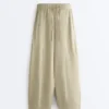 Pantaloni balon din amestec de lyocell și 24% in, cu cusături Pantaloni balon din amestec de lyocell și 24% in, cu cusături