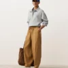 Pantaloni balon din amestec de lyocell și 24% in, cu cusături Pantaloni balon din amestec de lyocell și 24% in, cu cusături