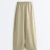 Pantaloni balon din amestec de lyocell și 24% in, cu cusături Pantaloni balon din amestec de lyocell și 24% in, cu cusături