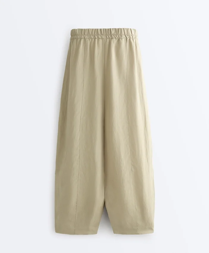 Pantaloni balon din amestec de lyocell și 24% in, cu cusături Pantaloni balon din amestec de lyocell și 24% in, cu cusături