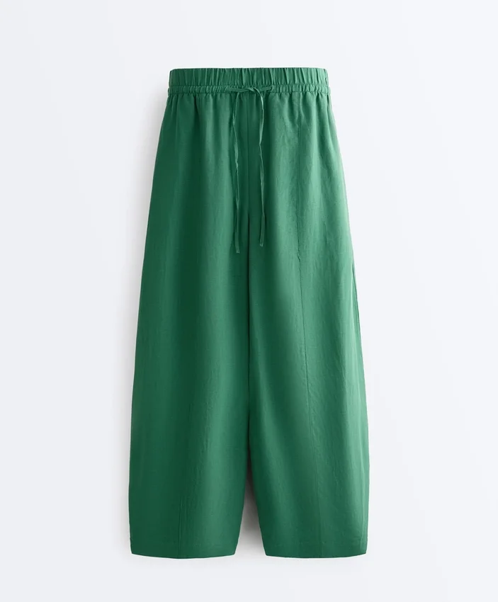 Pantaloni balon din amestec de lyocell și 24% in, cu cusături Pantaloni balon din amestec de lyocell și 24% in, cu cusături