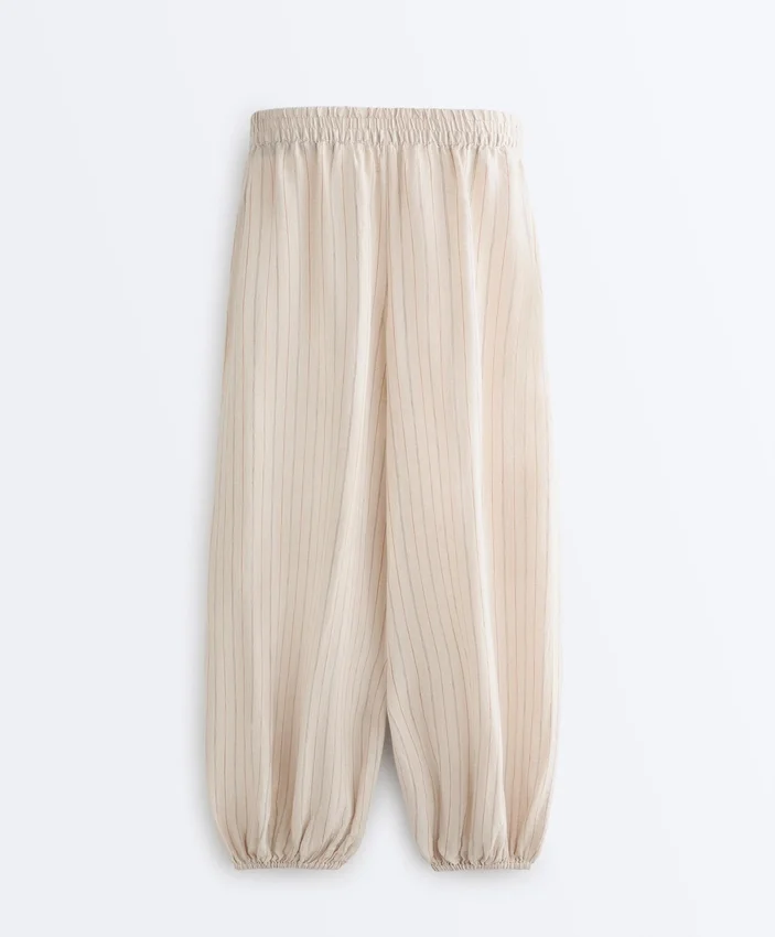 Pantaloni bloomer cu dungi din 100% in Pantaloni bloomer cu dungi din 100% in