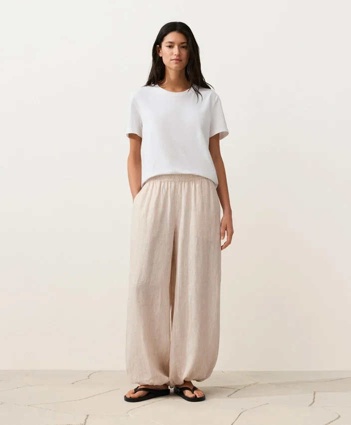 Pantaloni bloomer cu dungi din 100% in Pantaloni bloomer cu dungi din 100% in