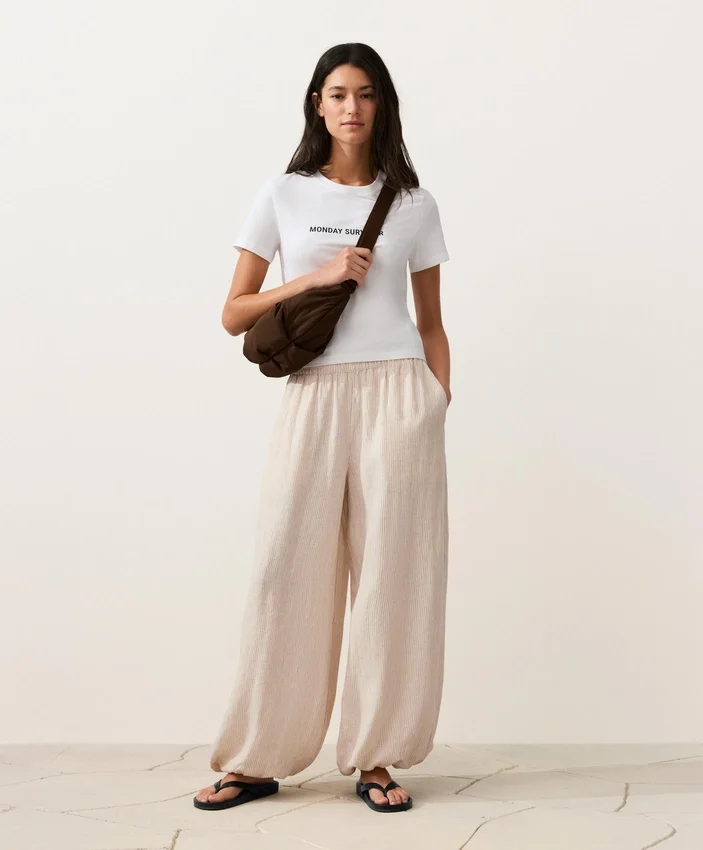 Pantaloni bloomer cu dungi din 100% in Pantaloni bloomer cu dungi din 100% in