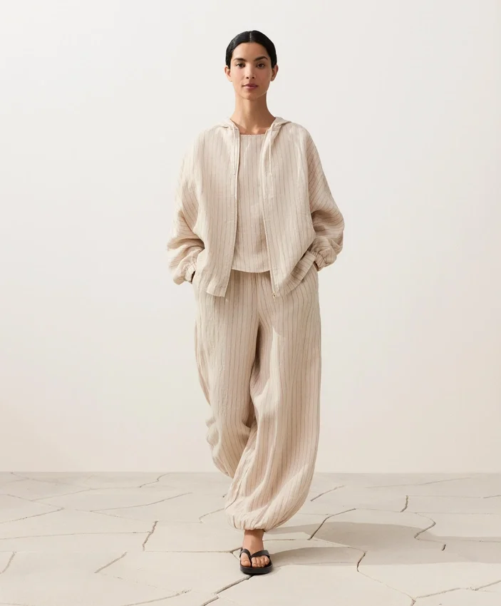 Pantaloni bloomer cu dungi din 100% in Pantaloni bloomer cu dungi din 100% in