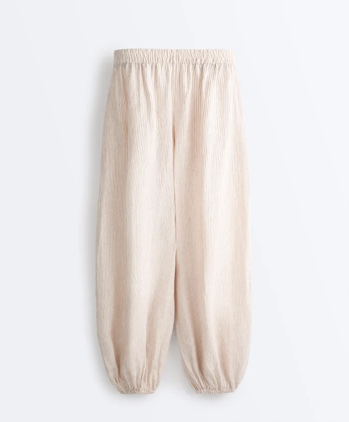 Pantaloni bloomer cu dungi din 100% in Pantaloni bloomer cu dungi din 100% in