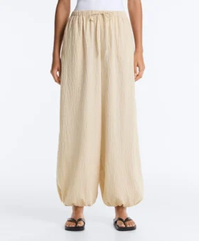 Pantaloni bloomer cu dungi din amestec de modal