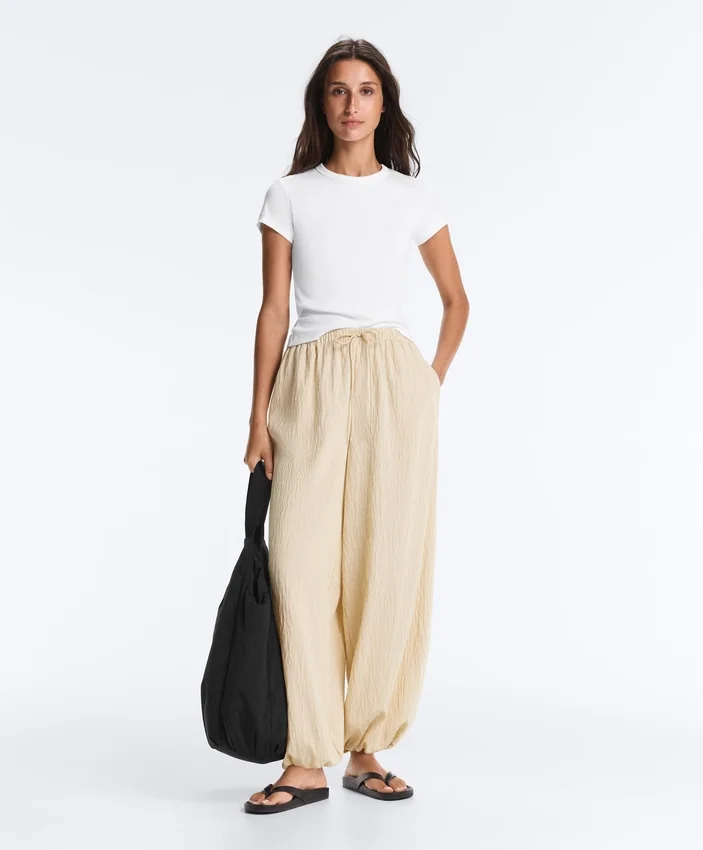 Pantaloni bloomer cu dungi din amestec de modal Pantaloni bloomer cu dungi din amestec de modal