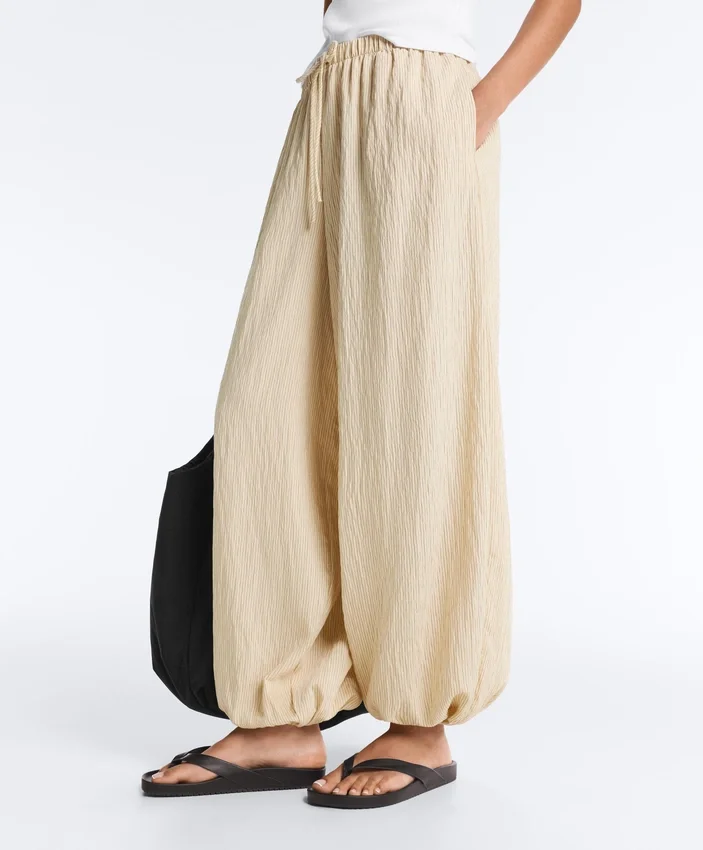 Pantaloni bloomer cu dungi din amestec de modal Pantaloni bloomer cu dungi din amestec de modal