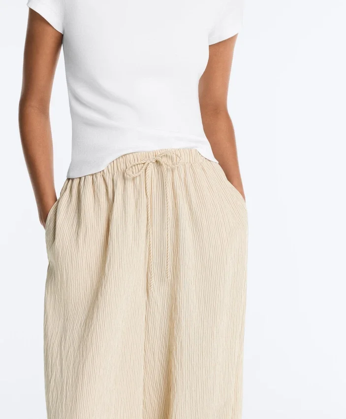 Pantaloni bloomer cu dungi din amestec de modal Pantaloni bloomer cu dungi din amestec de modal