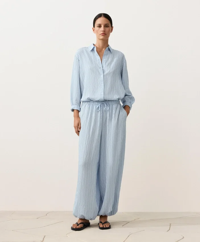 Pantaloni bloomer cu dungi din amestec de modal Pantaloni bloomer cu dungi din amestec de modal