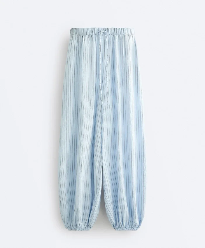 Pantaloni bloomer cu dungi din amestec de modal Pantaloni bloomer cu dungi din amestec de modal