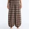 Pantaloni bloomer din amestec de bumbac cu imprimeu în carouri Pantaloni bloomer din amestec de bumbac cu imprimeu în carouri