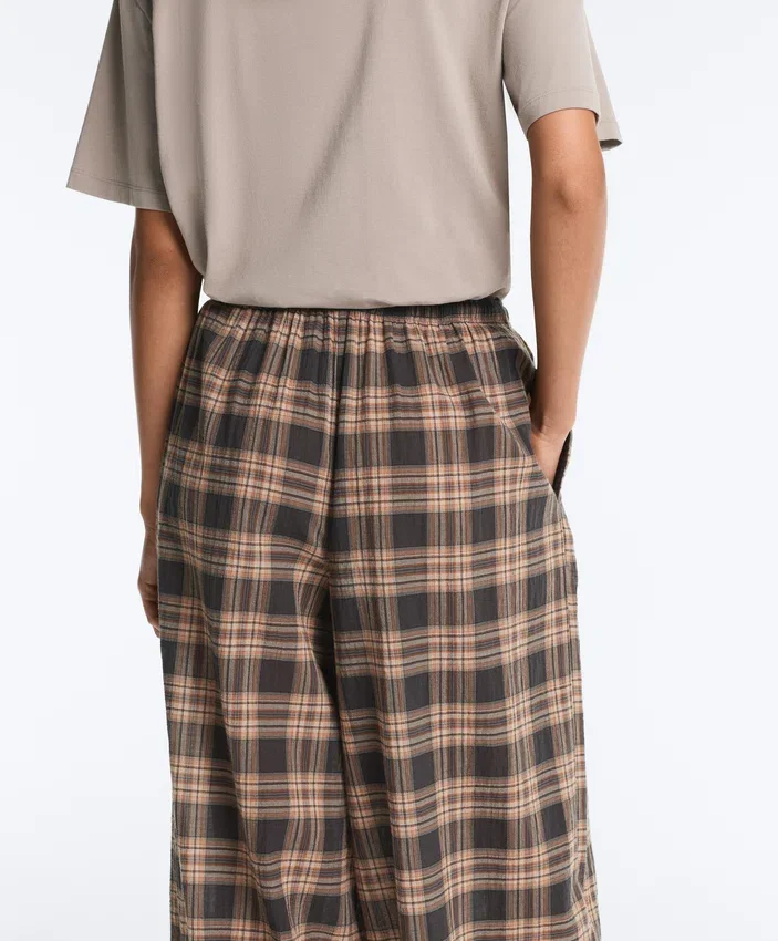 Pantaloni bloomer din amestec de bumbac cu imprimeu în carouri Pantaloni bloomer din amestec de bumbac cu imprimeu în carouri