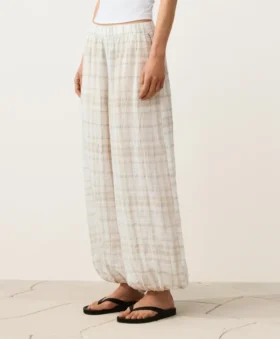 Pantaloni bloomer din amestec de in și lyocell