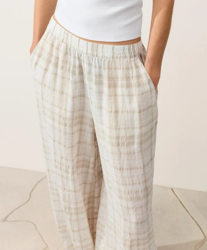 Pantaloni bloomer din amestec de in și lyocell Pantaloni bloomer din amestec de in și lyocell