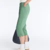Pantaloni capri din piqué cu bucle pentru curea din bumbac Pantaloni capri din piqué cu bucle pentru curea din bumbac