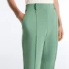 Pantaloni capri din piqué cu bucle pentru curea din bumbac Pantaloni capri din piqué cu bucle pentru curea din bumbac