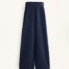 Pantaloni cocoon cu pli lateral și modal periat Pantaloni cocoon cu pli lateral și modal periat