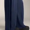 Pantaloni cocoon cu pli lateral și modal periat Pantaloni cocoon cu pli lateral și modal periat