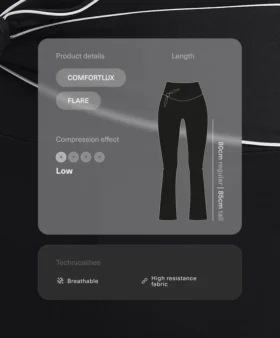 Pantaloni Comfortlux cu talie înaltă și croi evazat, cu fundă