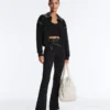Pantaloni Comfortlux cu talie înaltă și croi evazat, cu fundă Pantaloni Comfortlux cu talie înaltă și croi evazat, cu fundă