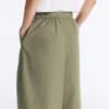 Pantaloni conici plisați din bumbac 100% Pantaloni conici plisați din bumbac 100%